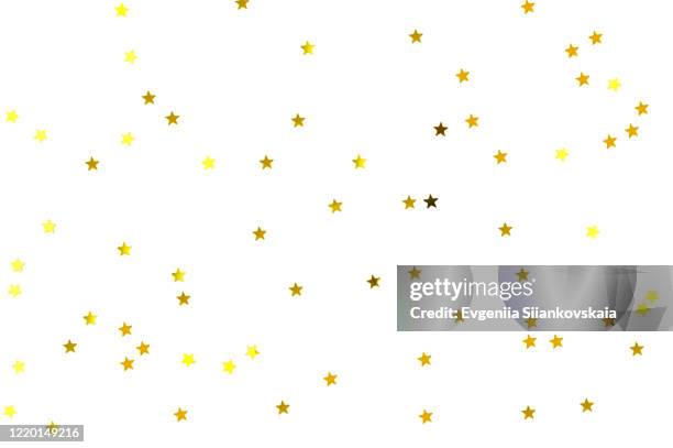 bunch of gold stars on white background. - christmas decorations isolated photos et images de collection