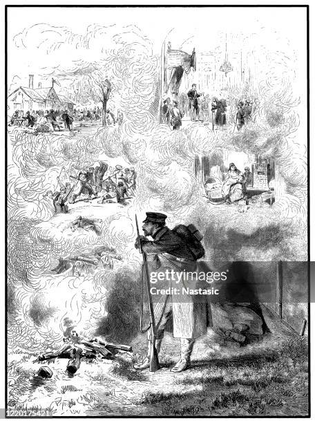 soldier on outposts in thought - future soldier stock illustrations