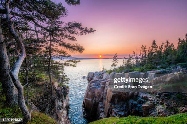 ravens nest overlook, acadia national park, schoodic peninsula (#1) - acadia national park maine stock pictures, royalty-free photos & images