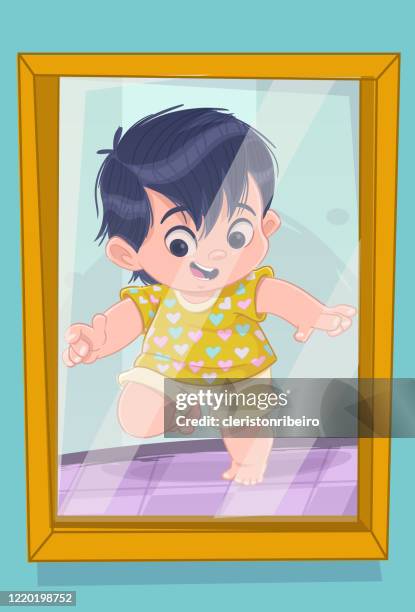 baby's first step - good first impression stock illustrations