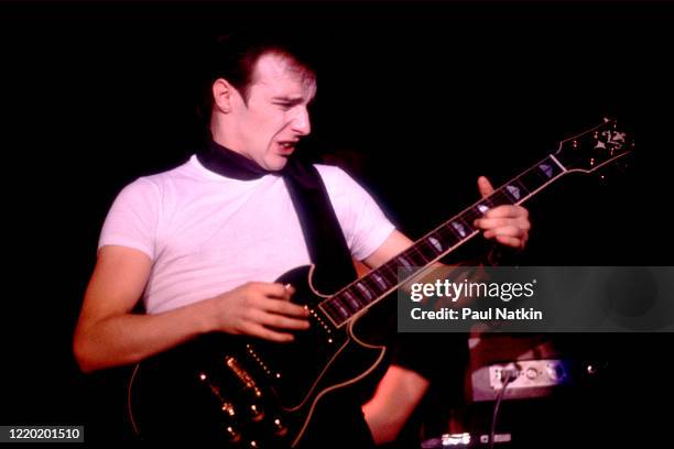 Scottish New Wave musician Midge Ure, of the group Ultravox, performs onstage at the Park West, Chicago, Illinois, November 27, 1979.