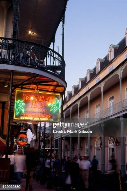 bourbon st, french quarter, new orleans, la - new orleans architecture stock pictures, royalty-free photos & images