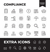 Simple Set of Compliance Vector Line Icons