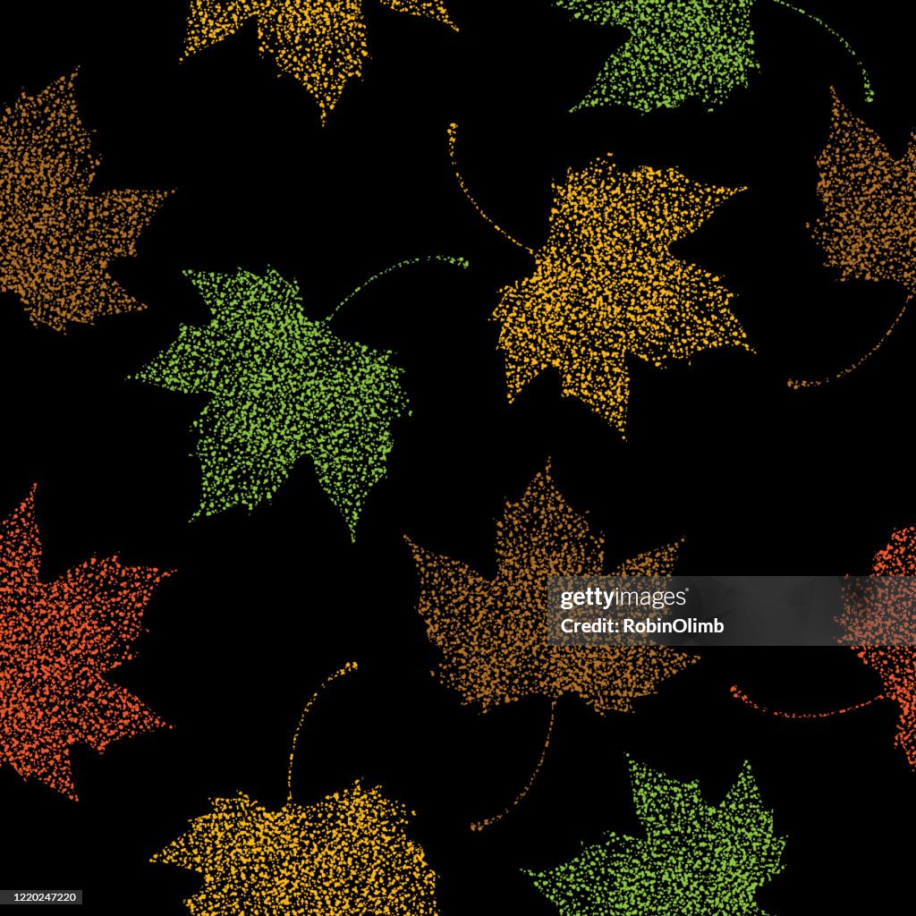Lacy Leaves Black Seamless Pattern