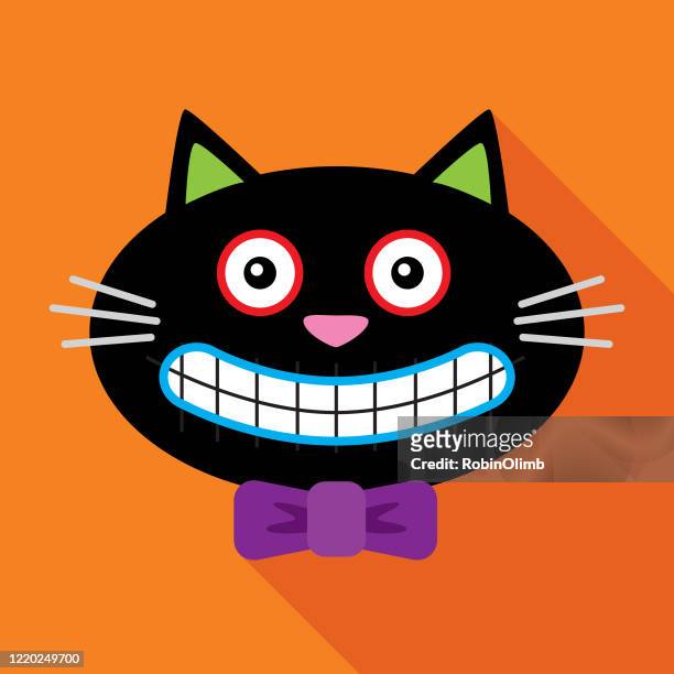 retro halloween schwarze katze icon - cat face mask stock-grafiken, -clipart, -cartoons und -symbole