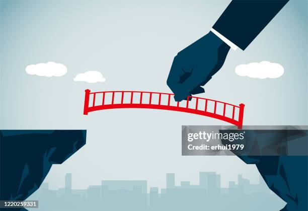 ilustraciones, imágenes clip art, dibujos animados e iconos de stock de comunicación - bridging the gap