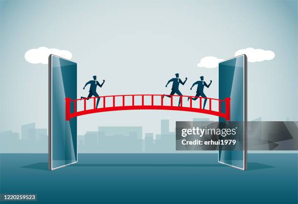 bridge - built structure - bridging the gap stock illustrations