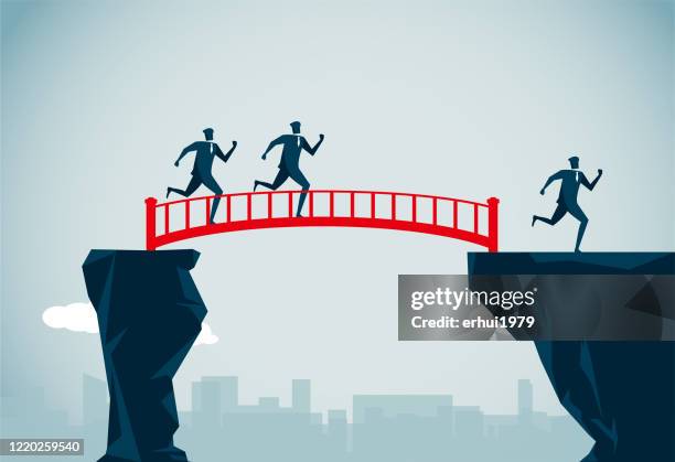 communication - cartoon bridge stock illustrations