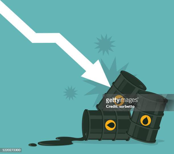 falling oil graph stock - lower oil prices stock illustrations