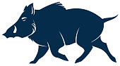 Hog wild animal silhouette isolated boar pig