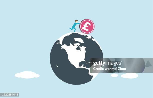 global business - pound note stock illustrations