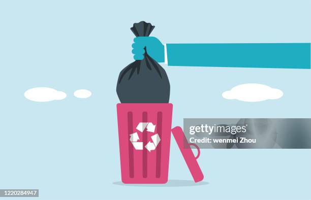 ilustraciones, imágenes clip art, dibujos animados e iconos de stock de basura - separacion de basura