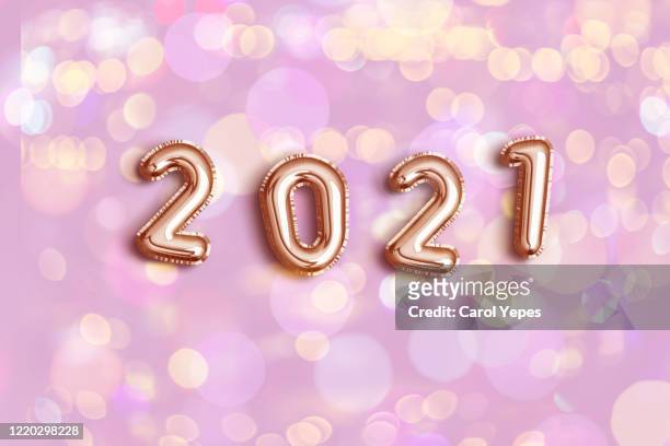 2021 foiled balloon - january 2021 stock pictures, royalty-free photos & images