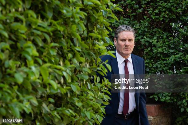 Labour Party leader Sir Keir Starmer leaves his home ahead of his first PMQ session, on April 22, 2020 in London, England. As Prime Minister Boris...