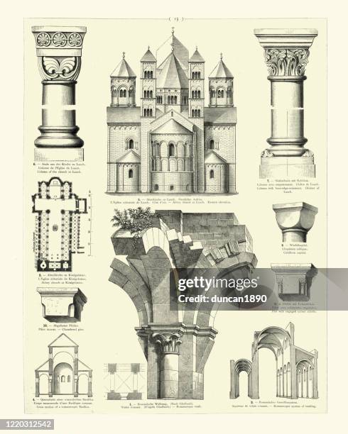 Romanesque Architecture Maria Laach Abbey Columns Vaulting High