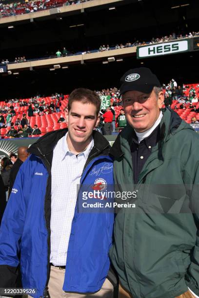 New York State Governor George Pataki and guest attend the New York Jets vs the Oakland Raiders game at the Meadowlands , on December 31, 2006 in...