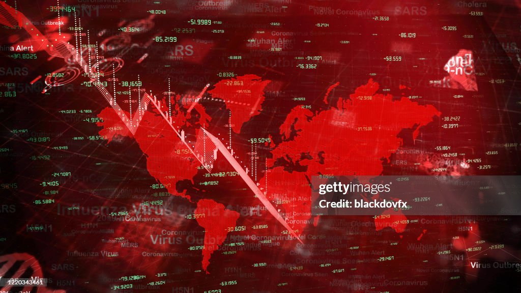 Coronavirus covid-19 economic recession concept background