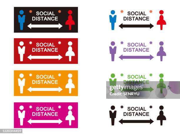 Social Distance Sticker Set High-Res Vector Graphic - Getty Images