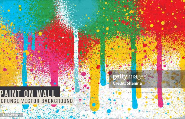 graffiti spray paint splatters background - 09 - graffiti mural stock illustrations