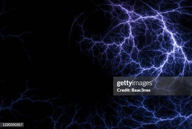 powerful ightning - digtal abstract art - lighting background stock-fotos und bilder