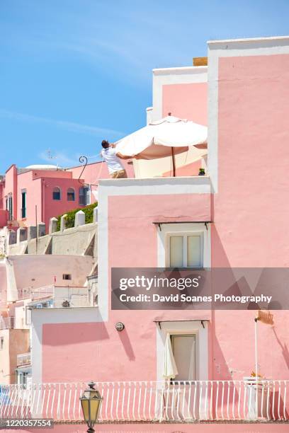 the island of procida off the coast of naples in italy - naples italy stockfoto's en -beelden