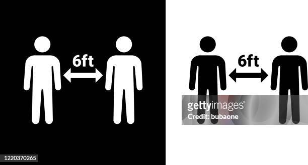 social distancing two people icon - social distancing stock illustrations