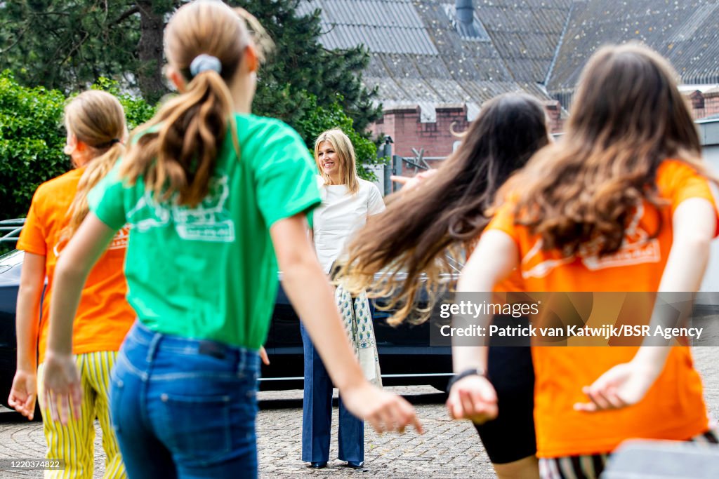 Queen Maxima Of The Netherlands Attends More Music In The Class Project in Puttershoek