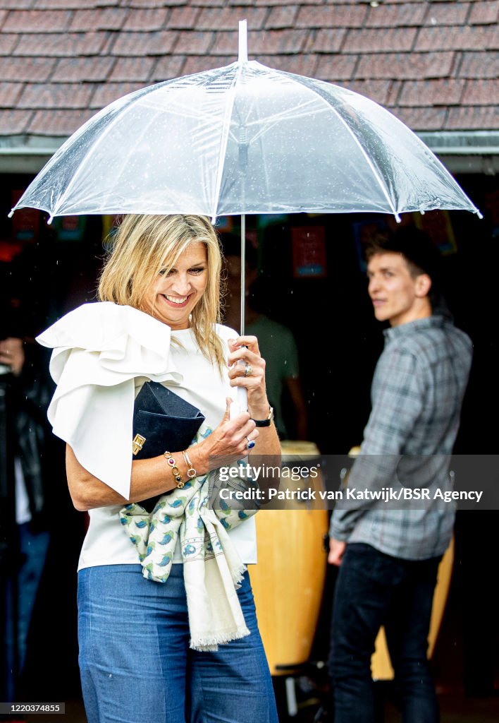 Queen Maxima Of The Netherlands Attends More Music In The Class Project in Puttershoek