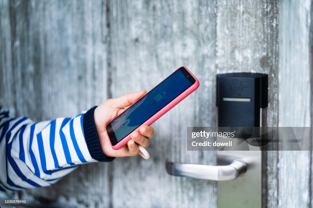 Open door with smart phone