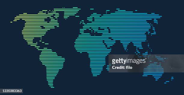 ilustrações, clipart, desenhos animados e ícones de gradiente de linhas do mapa do mundo - finanças internacionais