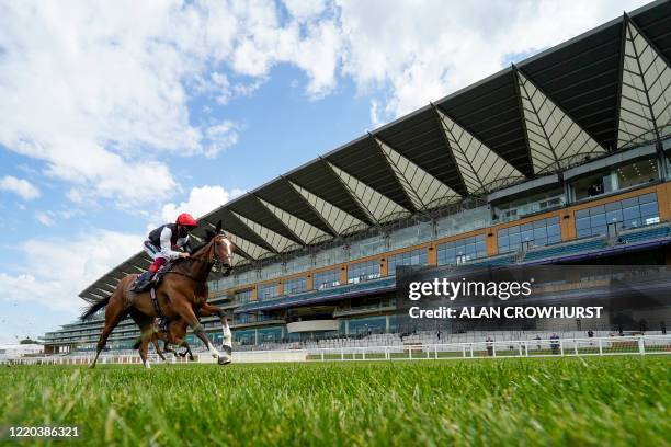 Jockey Frankie Dettori riding Frankly Darling wins The Ribblesdale Stakes on day one of the Royal Ascot horse racing meet, in Ascot, west of London,...