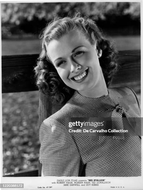 Noreen Nash as 'Ellen Reynolds' in a publicity shot from the movie 'The Red Stallion' United States.