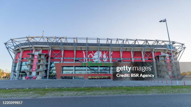 General exterior view of De Grolsch Veste stadium, home to FC Twente, on April 20, 2020 in Enschede, Netherlands.