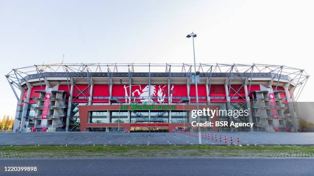 General exterior view of De Grolsch Veste stadium, home to FC Twente, on April 20, 2020 in Enschede, Netherlands.