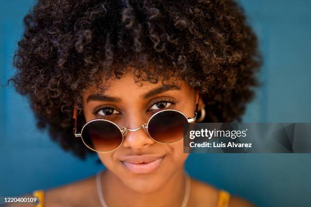 Close-up of a beautiful woman with sunglasses