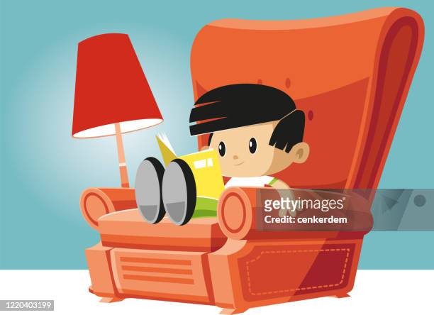 armchair - children playing video games on sofa stock illustrations