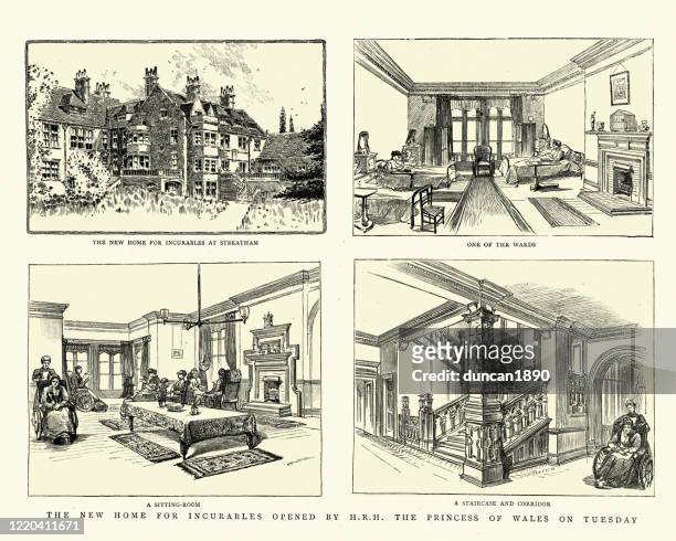 1894年,19世紀,英國斯特雷瑟姆家庭與不治之症醫院 - streatham 幅插畫檔、美工圖案、卡通及圖標
