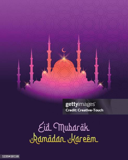 eid mubarak greeting card - eid stock illustrations