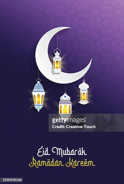 eid mubarak greeting card - ramzan mubarak stock illustrations