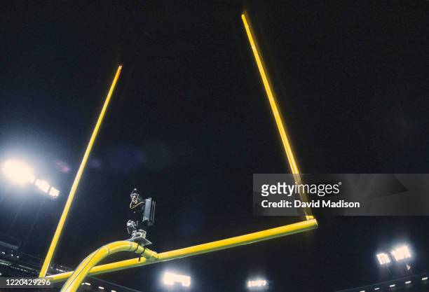 General view of the goal posts at 3Com Park stadium during a Monday Night Football NFL game between the Minnesota Vikings and the San Francisco 49ers...