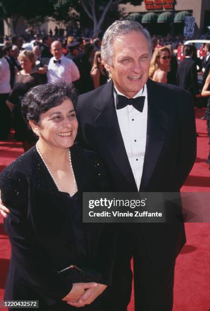 American actor and comedian Alan Alda and his wife, American photographer Arlene Weiss, attend the 1994 Primetime Emmy Awards, held at the Pasadena...