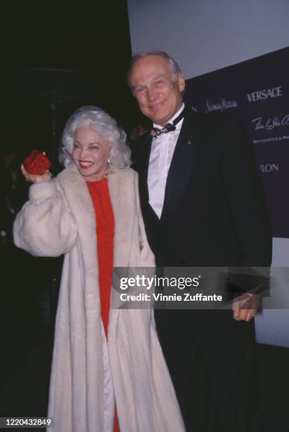 American astronaut Buzz Aldrin and his wife, Lois Driggs Cannon , attend the 1998 Fire And Ice Ball, held at Universal Studios in Universal City,...