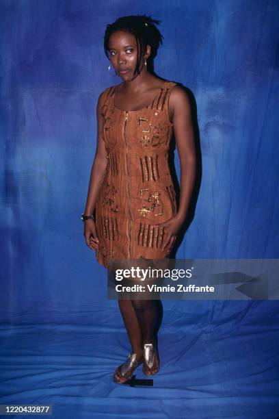 American actress Erika Alexander attends a Fox Television event for her sitcom 'Living Single', 1993.