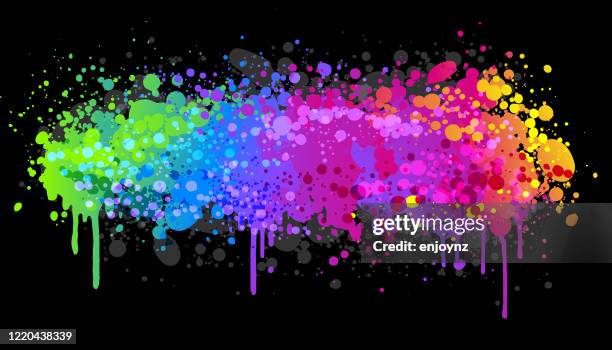 rainbow paint splash - paint splatter stock illustrations