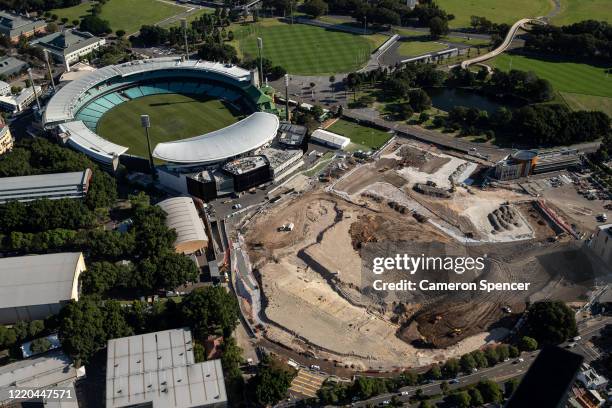 General view of the Sydney Cricket Ground and the site of the former Allianz Stadium at Moore Park on April 22, 2020 in Sydney, Australia....