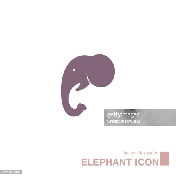 vektor gezeichnet elefanten-symbol. - schriftsetzer stock-grafiken, -clipart, -cartoons und -symbole