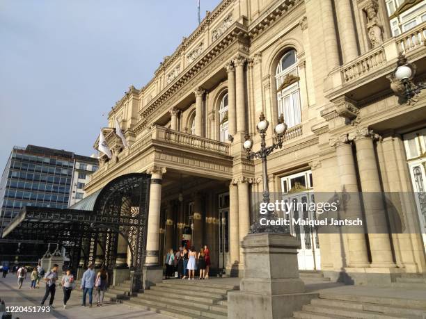 external view of teatro colón (colon theater) in buenos aires - argentina. - external digestion stock pictures, royalty-free photos & images