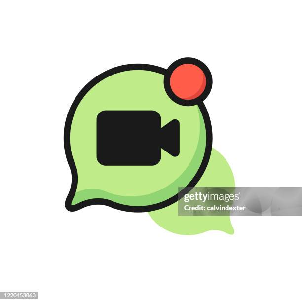 video call icon design - remote teaching stock illustrations