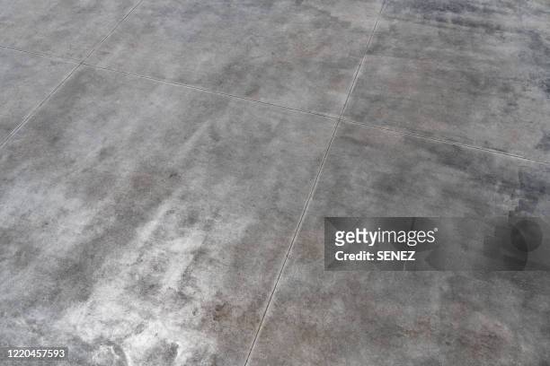 aerial view of empty road - land stock-fotos und bilder