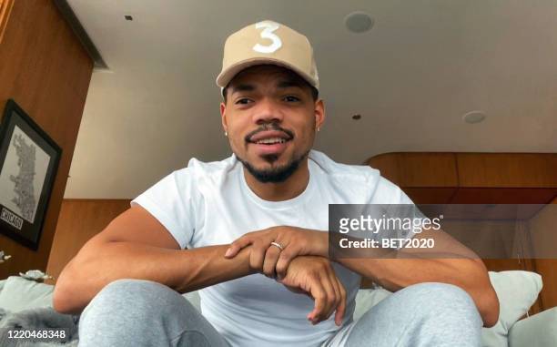 In this screengrab, Chance The Rapper performs during "Saving Our Selves: A BET COVID-19 Effort" airing on April 22, 2020. “Saving Our Selves: A BET...